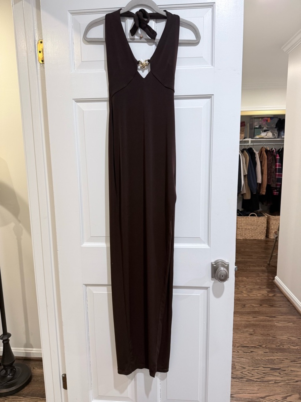 Nookie Brown Halter Maxi Dress Size Small - Picture 6 of 12